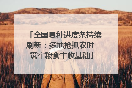 全国夏种进度条持续刷新：多地抢抓农时 筑牢粮食丰收基础