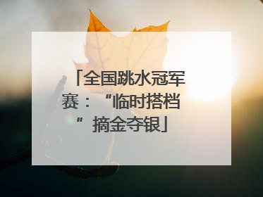 全国跳水冠军赛：“临时搭档”摘金夺银