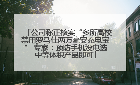 公司称正核实“多所高校禁用罗马仕两万毫安充电宝” 专家：预防手机没电选中等体积产品即可