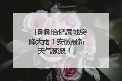 刚刚合肥局地突降大雨！安徽最新天气预报！