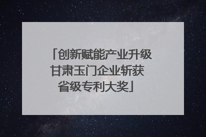 创新赋能产业升级 甘肃玉门企业斩获省级专利大奖