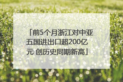 前5个月浙江对中亚五国进出口超200亿元 创历史同期新高