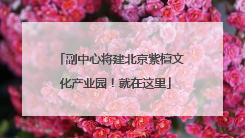 副中心将建北京紫檀文化产业园！就在这里