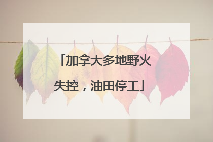加拿大多地野火失控，油田停工
