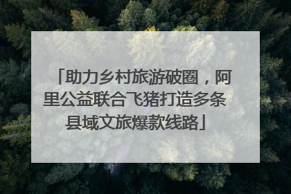 助力乡村旅游破圈，阿里公益联合飞猪打造多条县域文旅爆款线路