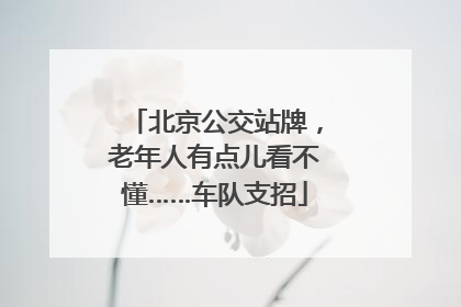 北京公交站牌，老年人有点儿看不懂……车队支招