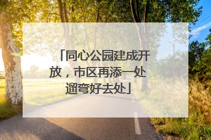 同心公园建成开放，市区再添一处遛弯好去处