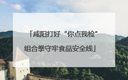 咸阳打好“你点我检”组合拳守牢食品安全线
