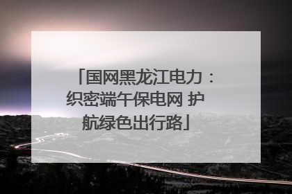 国网黑龙江电力：织密端午保电网 护航绿色出行路