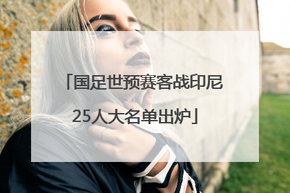 国足世预赛客战印尼25人大名单出炉