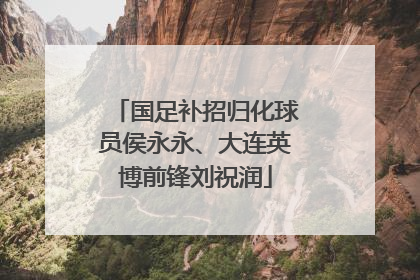 国足补招归化球员侯永永、大连英博前锋刘祝润