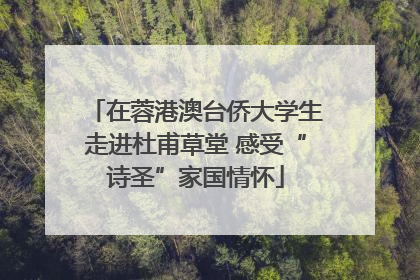 在蓉港澳台侨大学生走进杜甫草堂 感受“诗圣”家国情怀