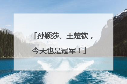 孙颖莎、王楚钦，今天也是冠军！