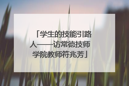 学生的技能引路人——访常德技师学院教师符兆芳
