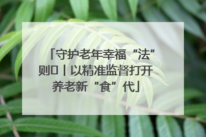 守护老年幸福“法”则⑮丨以精准监督打开养老新“食”代