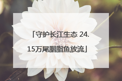 守护长江生态 24.15万尾胭脂鱼放流