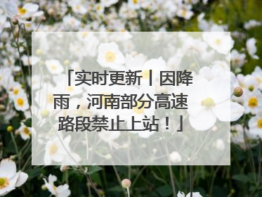 实时更新丨因降雨，河南部分高速路段禁止上站！