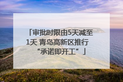 审批时限由5天减至1天 青岛高新区推行“承诺即开工”