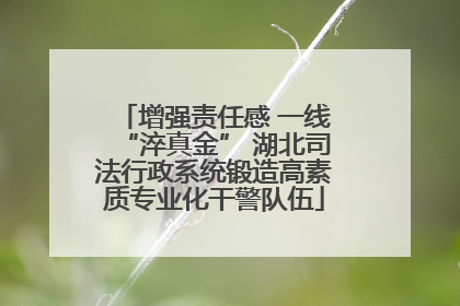 增强责任感 一线“淬真金” 湖北司法行政系统锻造高素质专业化干警队伍