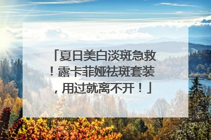 夏日美白淡斑急救！露卡菲娅祛斑套装，用过就离不开！