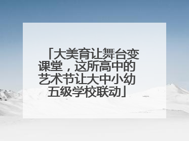大美育让舞台变课堂，这所高中的艺术节让大中小幼五级学校联动