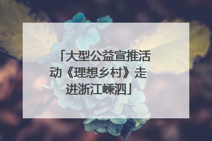 大型公益宣推活动《理想乡村》走进浙江嵊泗