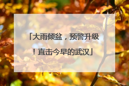 大雨倾盆，预警升级！直击今早的武汉