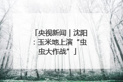央视新闻｜沈阳：玉米地上演“虫虫大作战”