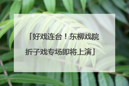 好戏连台！东柳戏院折子戏专场即将上演