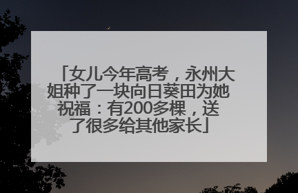 女儿今年高考，永州大姐种了一块向日葵田为她祝福：有200多棵，送了很多给其他家长