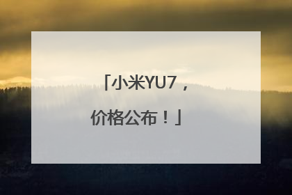 小米YU7，价格公布！