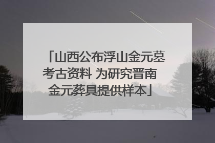 山西公布浮山金元墓考古资料 为研究晋南金元葬具提供样本