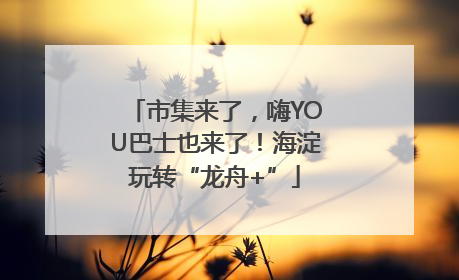 市集来了，嗨YOU巴士也来了！海淀玩转“龙舟+”