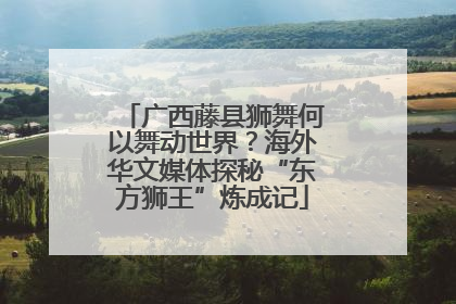 广西藤县狮舞何以舞动世界？海外华文媒体探秘“东方狮王”炼成记