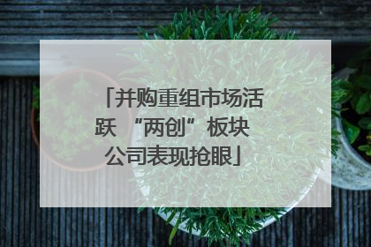 并购重组市场活跃 “两创”板块公司表现抢眼