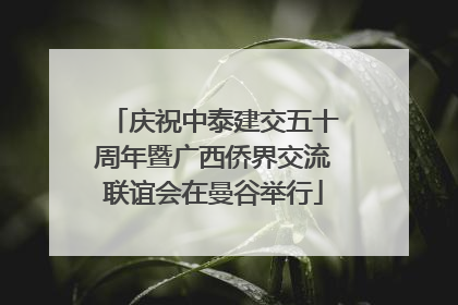 庆祝中泰建交五十周年暨广西侨界交流联谊会在曼谷举行