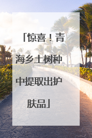 惊喜！青海乡土树种中提取出护肤品
