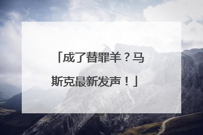 成了替罪羊？马斯克最新发声！