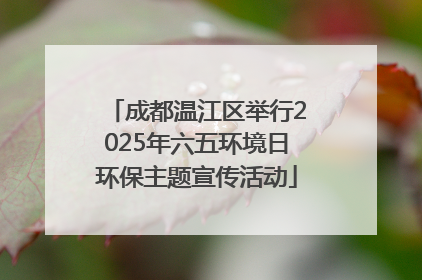 成都温江区举行2025年六五环境日环保主题宣传活动