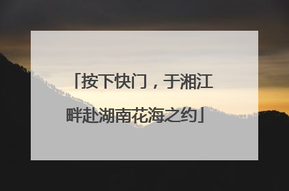 按下快门，于湘江畔赴湖南花海之约