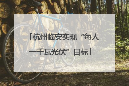 杭州临安实现“每人一千瓦光伏”目标