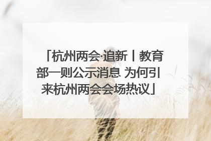杭州两会·追新丨教育部一则公示消息 为何引来杭州两会会场热议
