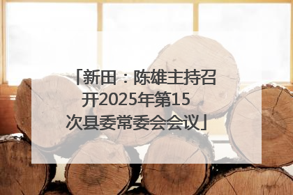 新田：陈雄主持召开2025年第15次县委常委会会议