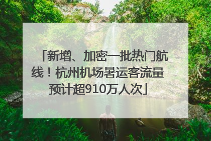 新增、加密一批热门航线！杭州机场暑运客流量预计超910万人次