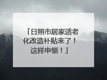 日照市居家适老化改造补贴来了！这样申领！