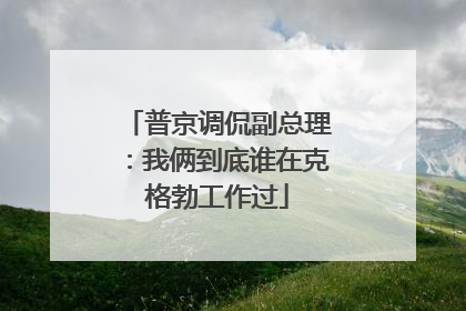 普京调侃副总理：我俩到底谁在克格勃工作过