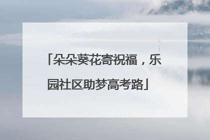 朵朵葵花寄祝福，乐园社区助梦高考路