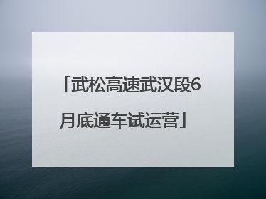 武松高速武汉段6月底通车试运营