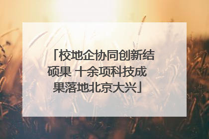 校地企协同创新结硕果 十余项科技成果落地北京大兴