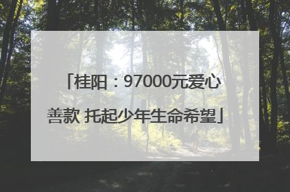 桂阳：97000元爱心善款 托起少年生命希望